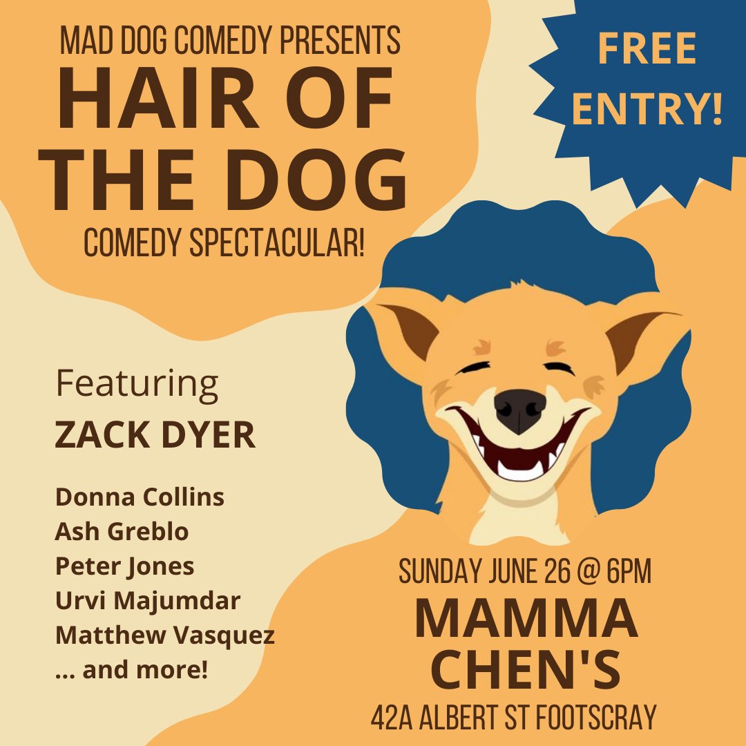 All this plus a special appearance by Nicky Barry live VIA SATELLITE, the Mad Dog Comedian of the Year 2021 announcement, AND MORE!

THIS WILL BE A GREAT NIGHT!