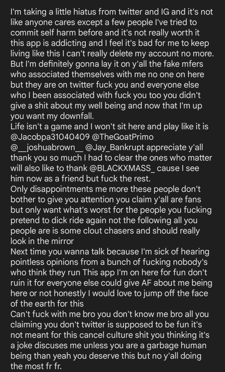 kingdarius915's tweet photo. I love y'all ♥️ @Jay_Bankrupt @Jacobpa31040409 @TheGoatPrimo @__joshuabrown__ and special thanks to @BLACKXMASS_ thanks for being the only real ones to me on this app https://t.co/KCJJxhCuLw