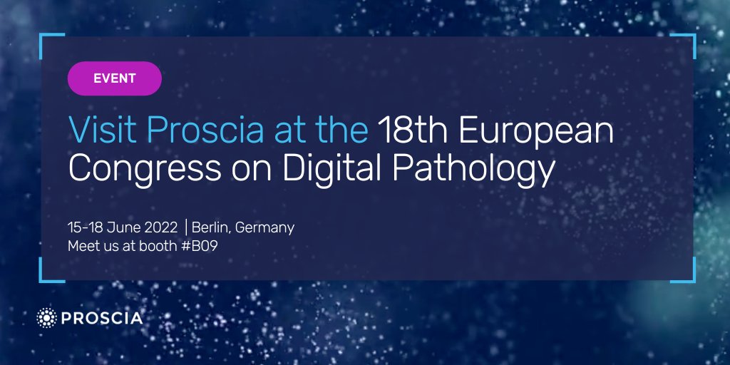 Proscia's tweet image. The #ECDP2022 expo hall is officially open! 

See how our Concentriq #digitalpathology platform is helping leading laboratories to connect multi-site teams and drive powerful quality and efficiency gains. We&apos;re ready to show you at booth #B09.