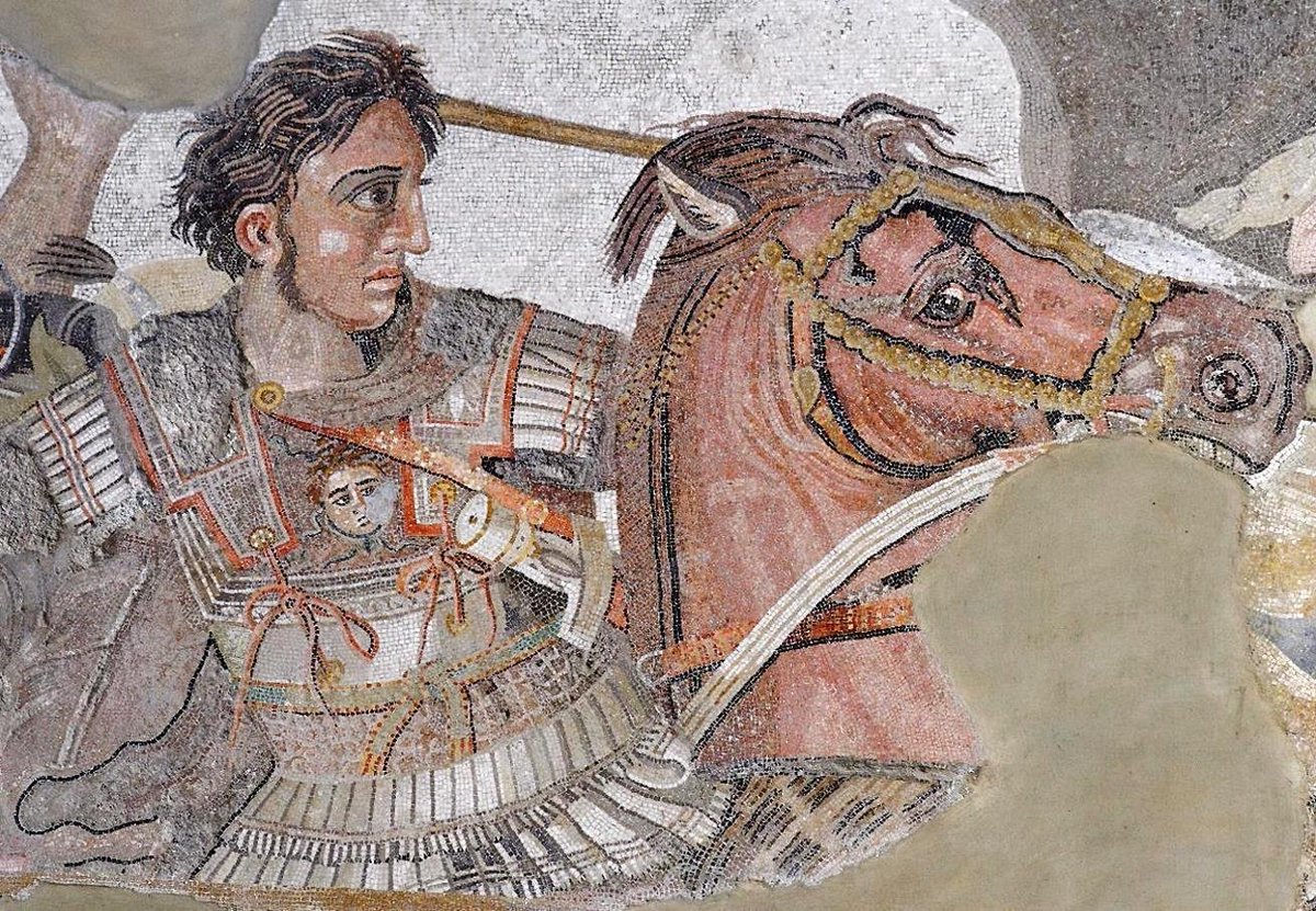 Rome républicaine tardive (147-30 avant notre ère) Alexandre (vers 100 avant notre ère) Mosaïque de sol de la Maison du Faune, Pompéi.