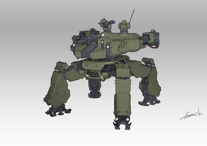 無人多脚戦車

基本姿勢を変えました。 