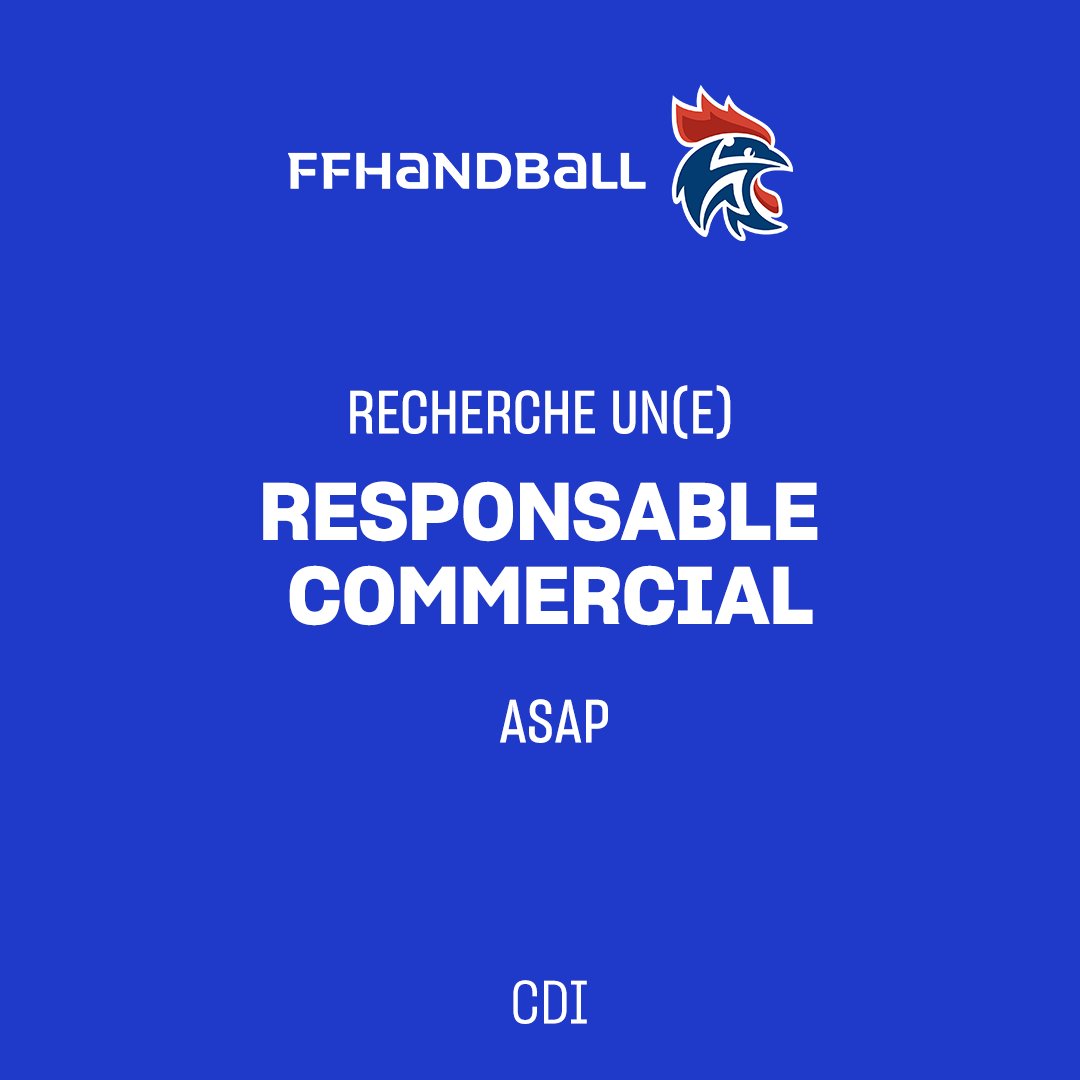 ffhandball's tweet photo. 📣 La Maison du handball recrute !
Le pôle commercial recherche son nouveau responsable 💼
Alors si tu souhaites rejoindre la maison de tous les handballs et des équipes de France envoie nous ton CV ! 📓
Toutes les infos dont tu as besoin ici : https://t.co/y3q3RME7rG https://t.co/hwU5xbQbYK
