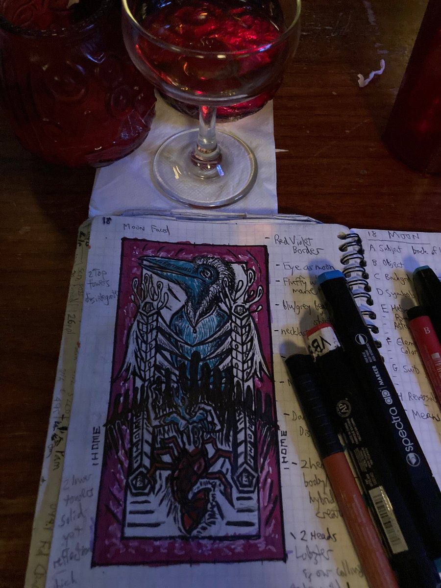 NoahXArts's tweet photo. Started colors on endangered Abbott’s Booby ❤️🎨 #NoahXArts #Bird #BirdWar #tarot #moon #18 #ink #drawing #birdart #surreal #art #bk #ny (@ The Commodore in Brooklyn, NY) https://t.co/Q87Qm3Ugzc https://t.co/y4LUQrBtCd