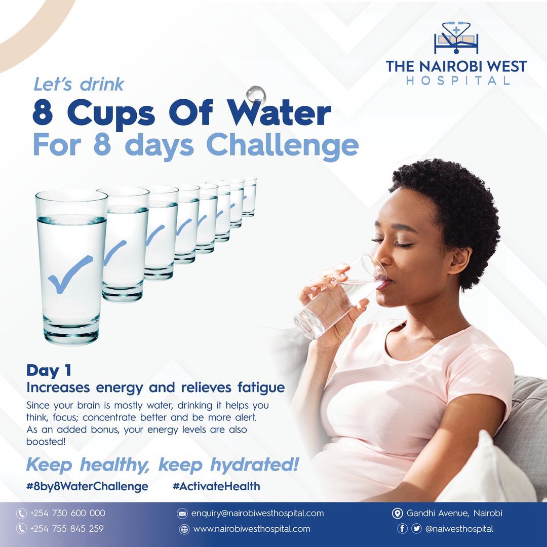 naiwesthospital's tweet photo. CHALLENGE TIME!The goal of our 8 glasses of water a day for 8 days challenge is to motivate you to keep hydrated and learn one benefit a day of doing so!Tag,share & challenge someone you know 👏🏼#Tnwh #8by8WaterChallenge #ActivateHealth
May the odds be in your favor!
Let’s Gooo! https://t.co/YT5vY4bIjz