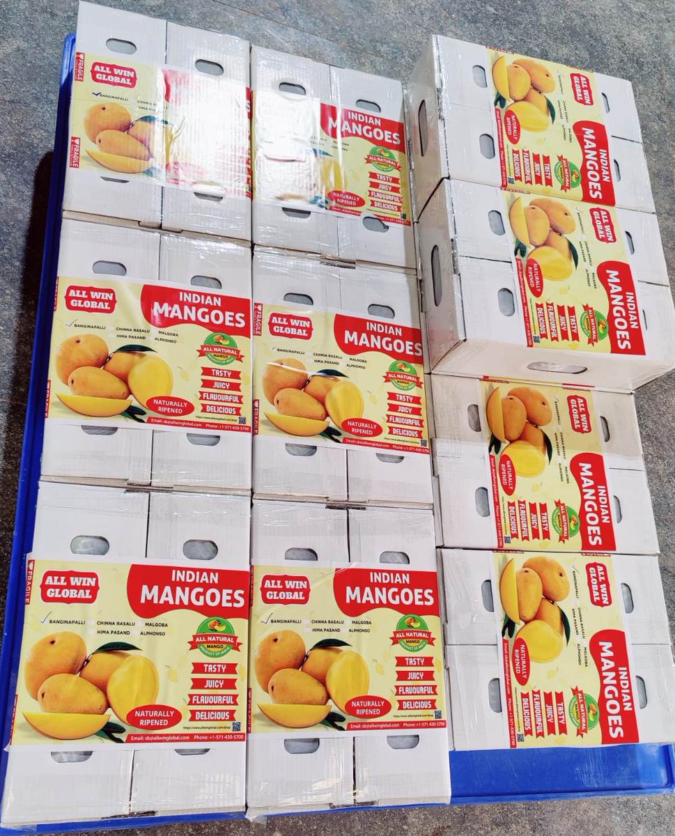 ShobhaBJP's tweet photo. Andhra Pradesh’s #GITagged Banganapalle mangoes make their way to the USA with the assistance of @APEDADOC. 

These mangoes, exported to an e-commerce firm, can be ordered online in the USA.
#CropsToCountries https://t.co/DkAMBTrp6H