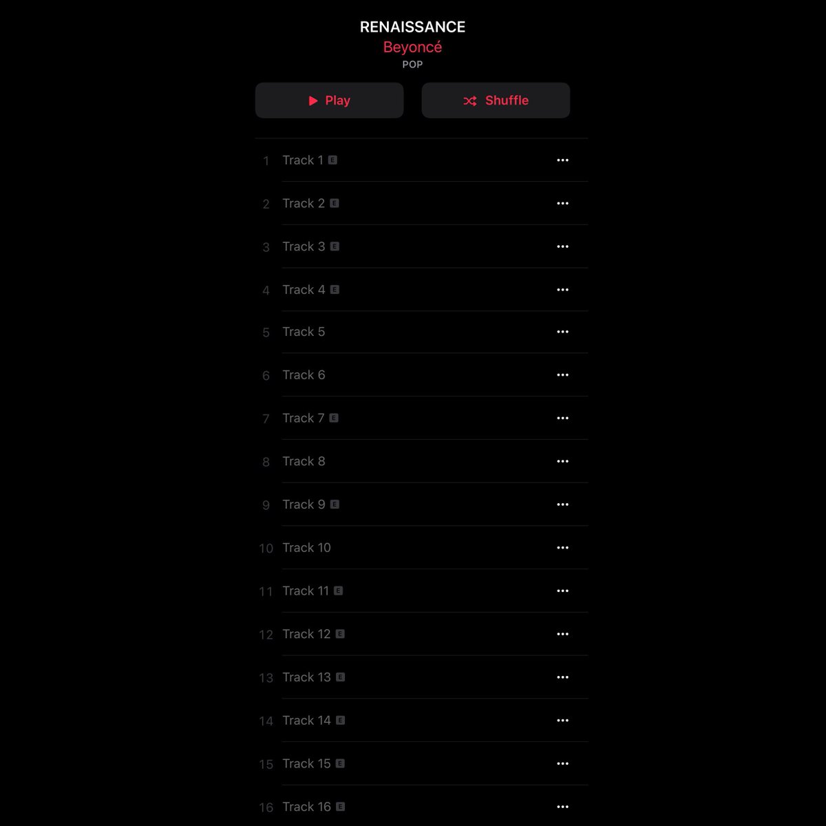 BEYONCÉ | ACT I | RENAISSANCE | 16 tracks.

July 29.
