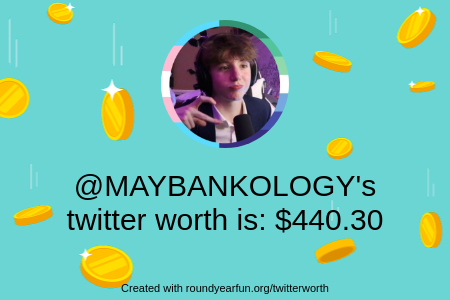 MAYBANKOLOGY's tweet photo. My Twitter worth is: $440.30

Find yours with https://t.co/hTUtEQ6oT6

⠀ https://t.co/HJ20SFHpjT