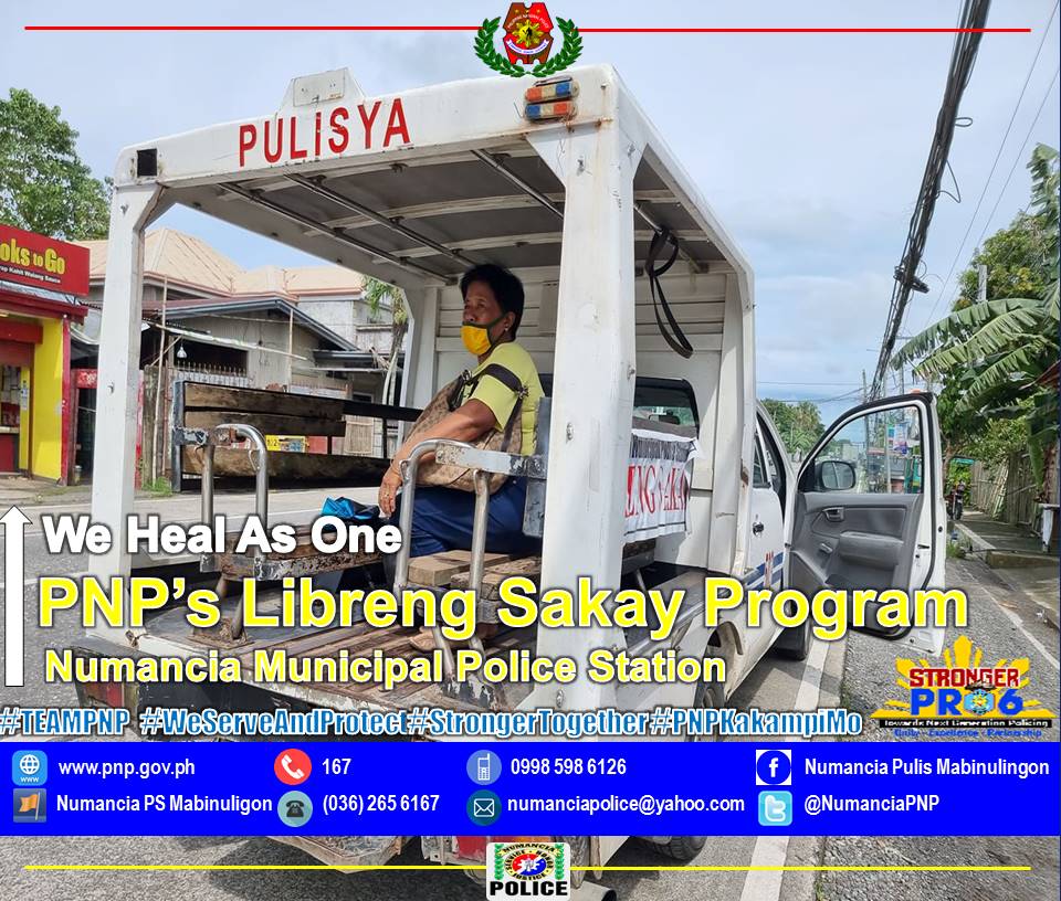 NumanciaPolice's tweet photo. PNP's LIBRENG SAKAY PROGRAM ❤

Numancia Municipal Police Station continue with its “Libreng Sakay Program". Free Ride in communities and barangay using police vehicles to help ease the burden of commuters amidst the pandemic to do free service for the people who are in need. https://t.co/enksUNxvDj