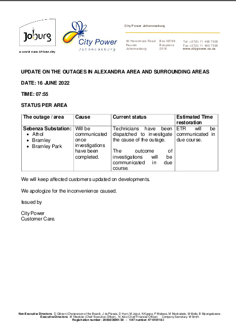CityPowerJhb's tweet image. #JoburgUpdates
#Sebenza Outage

Team has been dispatched. ^KM