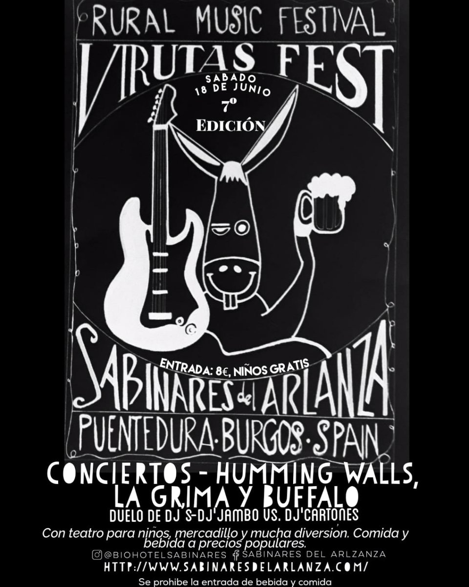 RutaVinoArlanza's tweet photo. Os recordamos que este fin de semana tiene lugar en Puentedura el #VirutasFest2022, organizado por nuestro socio el @HTRSabinares . Una tarde de rock americano, catas de vino con nuestro socio @Cascajuelo  y actividades para niños. ¡No te lo pierdas! #nosarlanzamos https://t.co/kdXTVoQBVI