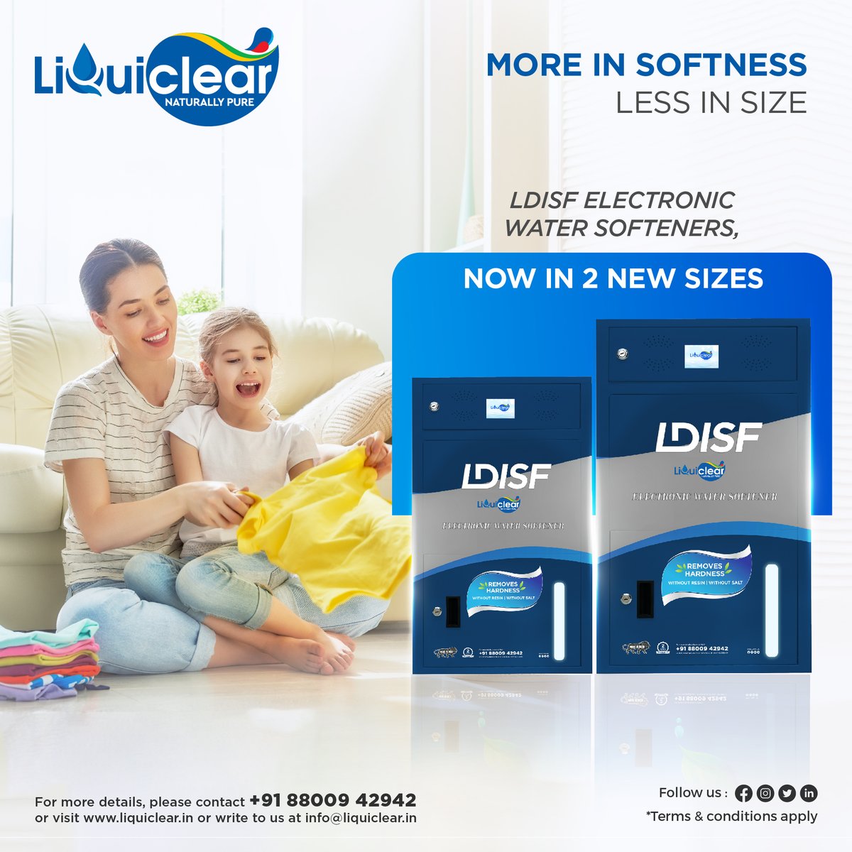 liquiclear's tweet photo. Extra-Large when it comes to Softness, Extra-Small when it comes to Size!

Liquiclear's LDISF Electronic Water Softeners are now available in LDISF 3500 and LDISF 1500

#liquiclear #LDISF #electronicwatersoftener #hardwater #watersoftening #naturallypure #WaterExpo #WaterExpo2022 https://t.co/Fcb2Gz6yrk