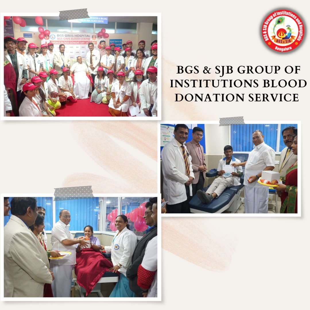 Blood Donation camp held at BGS &amp; SJB Group of Institutions, Bengaluru. 
On the occasion of World Blood Donation Day, 
BGS &amp; SJB Group of Institutions on June 14, in presence of Sri Sri Dr. Prakashanath Awamiji - Managing Director, marking the importance of donating blood