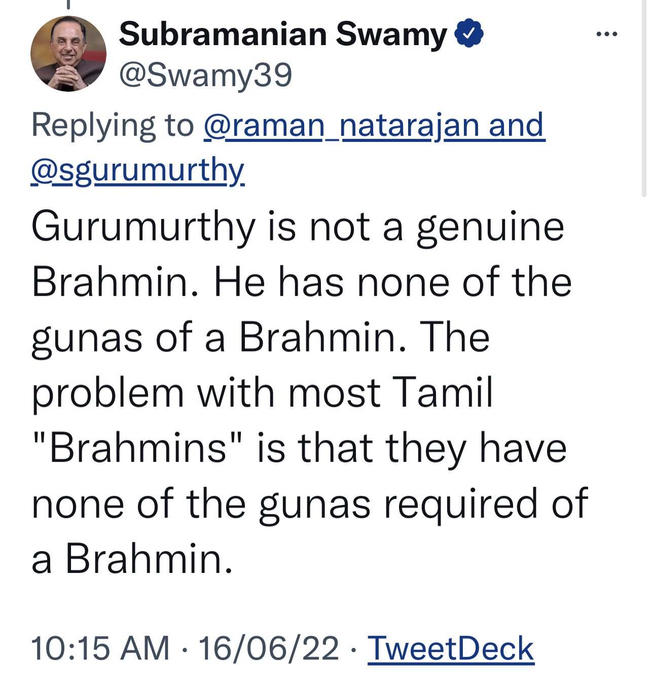 Dr. T R B Rajaa on X: Here is a classic example for why WE as #Hindus take  the freedom to debate on wretched practises inside Hinduism. Here a Brahmin  is saying
