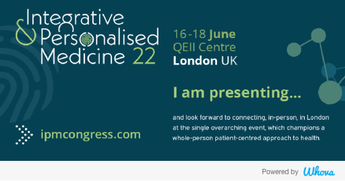 Hi! I'm attending Integrative &amp; Personalised Medicine. Let's start connecting with each other now.  - via Whova event app whova.com/whova-event-ap…