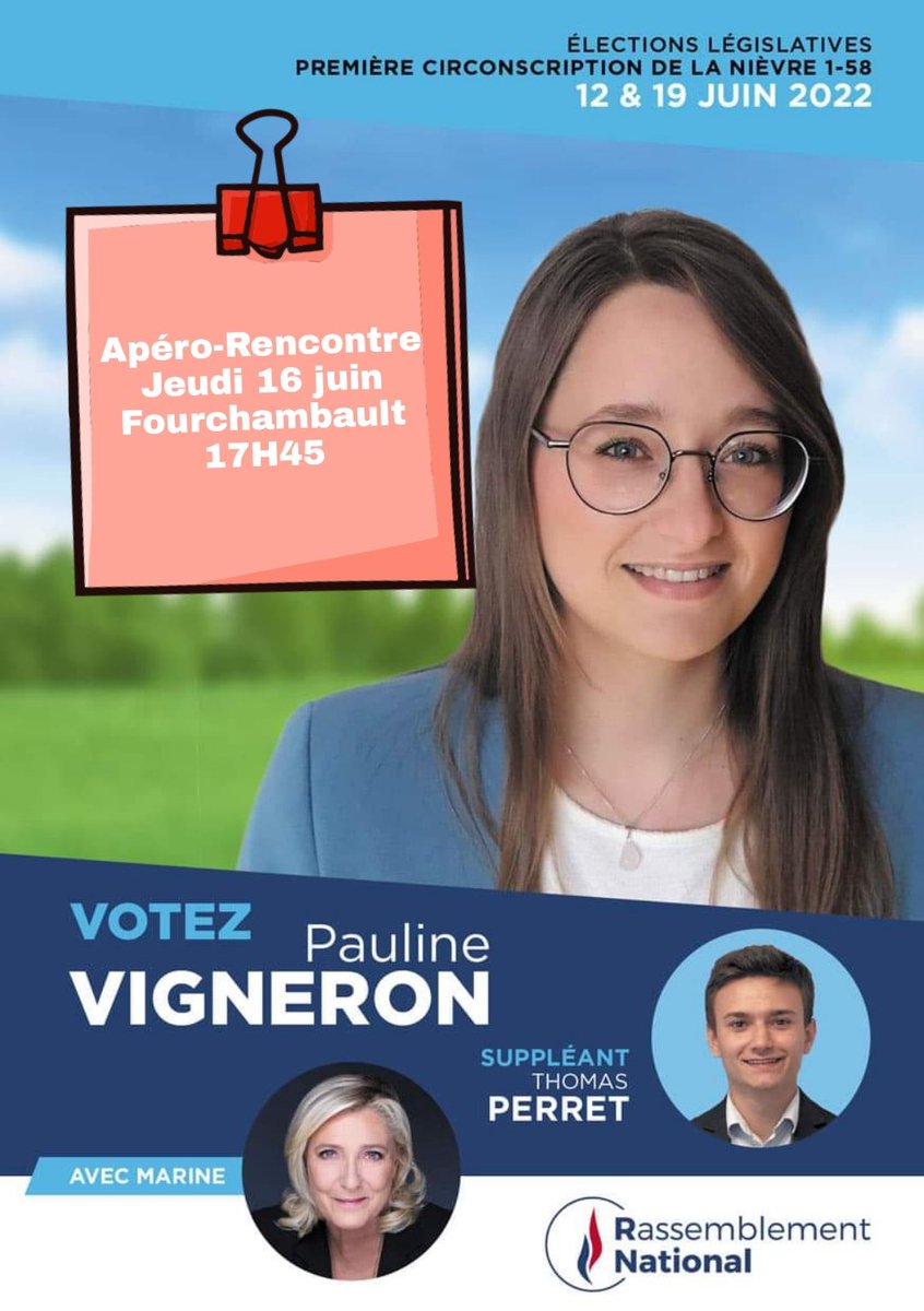 P_VigneronRN's tweet photo. Je vous donne rendez-vous aujourd'hui à #Fourchambault pour un Apéro-Rencontre
#Circo5801
#legislatives2022 https://t.co/zzy9bbLW7t