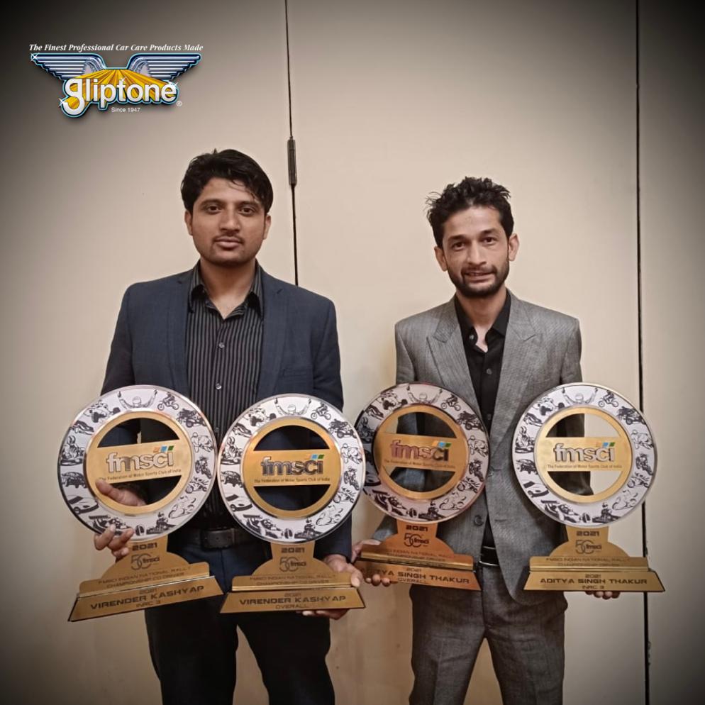 IndiaGliptone's tweet photo. Indian National Champions Overall and INRC 3!
Congratulations to our top rally racers #ThakurAdityaSingh & #VirenderKashyap
#gtqaurtz #gliptoneproducts #nanoceramic #gliptoneshine #detailing #autodetailing #gtselect #detailer #detailers #IndianNationalChampions #inrc https://t.co/oV19bdPicV