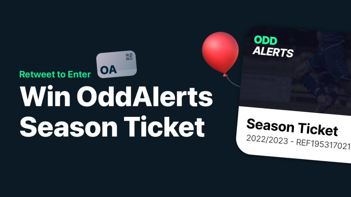 🎉 Tomorrow marks 2 YEARS since <a href="/OddAlerts/">OddAlerts</a> launched. To celebrate, I'm giving away a Season Ticket (worth £129.99).

♻️ To enter, simply retweet this tweet.

Learn More:
oddalerts.com/season-ticket