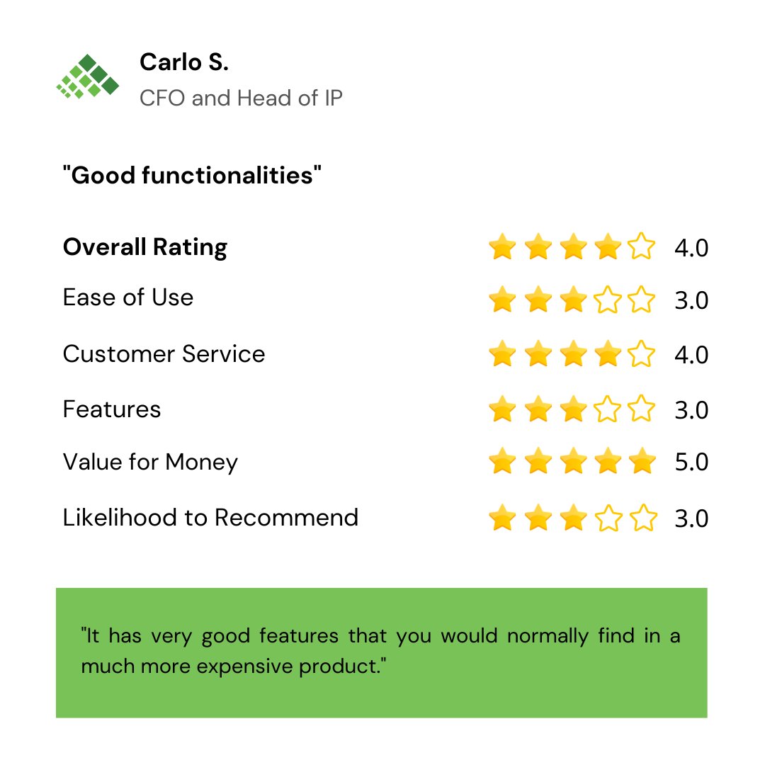 gridlogics's tweet photo. Don't just take our word for it, read what our clients feel about PatSeer. Contact us to start your free trial today: https://t.co/RtxW5nHmTj
#patentsearchengine #IPanalytics #patentportfolio #patentsearch #patentanalytics #ipstrategy #IntellectualProperty #patseer #patents https://t.co/jLkLRX7ebC