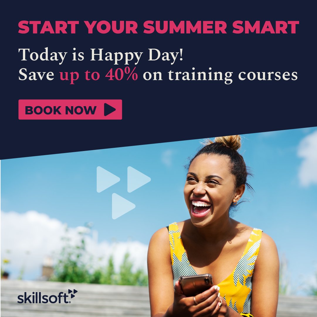 Today is Happy Day — save up to 40%! Today only, you’ll save up to 40% on training courses at Skillsoft Global Knowledge with our Happy Day promotion. Book now: globalknowledge.com/en-be/training…