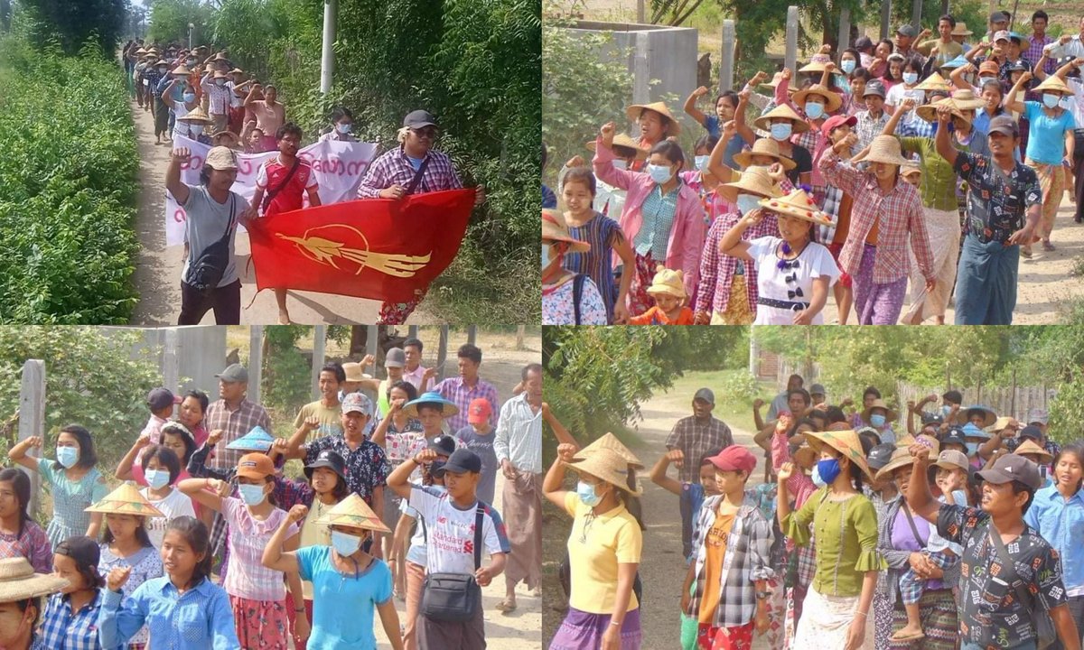 Anti-coup revolutionary coalition strike in the villages from Sagaing's Yinmabin Dist as 462nd day without a day off.  #2022Jun16Coup #LegalizationOfNUG #ASEAN_WorkingWithNUG #WhatsHappeningInMyanmar