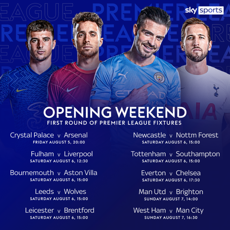 SkySportsNews's tweet photo. The fixtures for the 2022/23 Premier League season have been released! 

Check out when and who your Premier League club will be facing when the new season starts here 👇