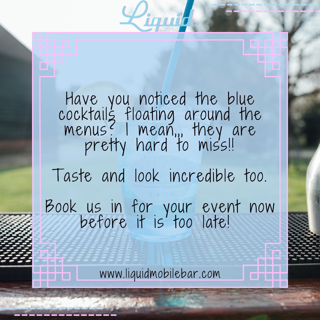 Have you noticed the blue cocktails floating around the menus? I mean,,, they are pretty hard to miss!!⁠
⁠
Taste and look incredible too.⁠
⁠
Book us in for your event now before it is too late!