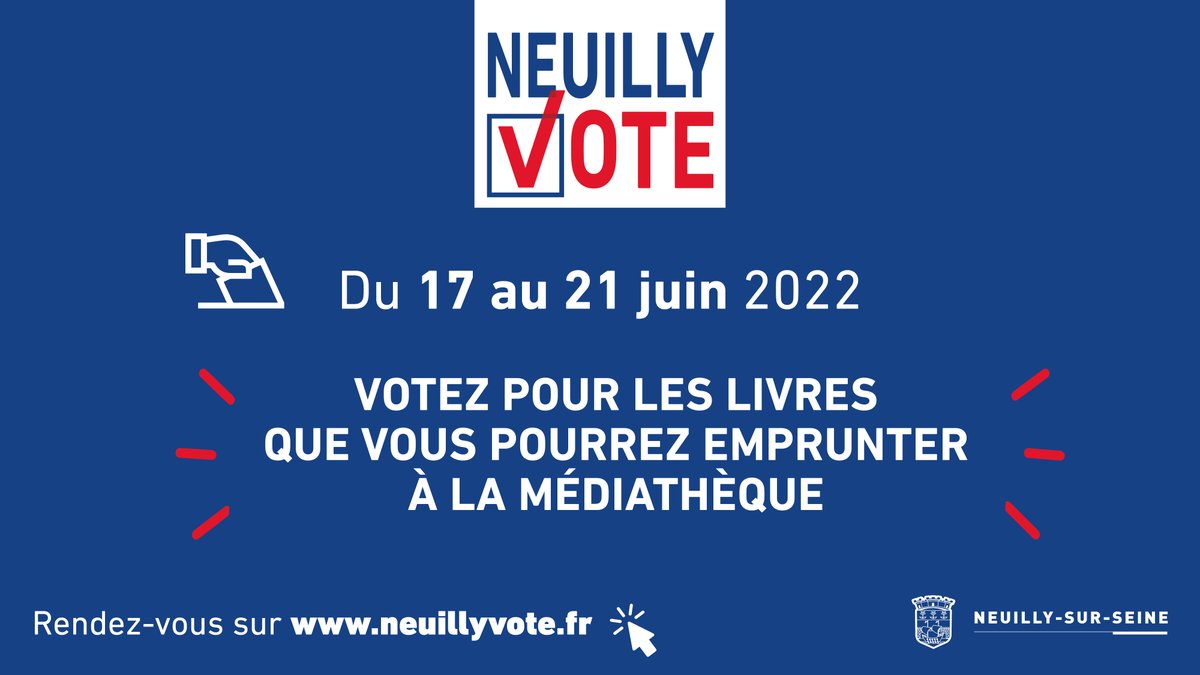 VilledeNeuilly's tweet photo. #NeuillyVote : le dernier vote de la saison ouvre demain, vendredi 17 juin ! 🗳📚
Pour en savoir plus 👉 https://t.co/MNTL38q4Ve https://t.co/FdR1FidnpD