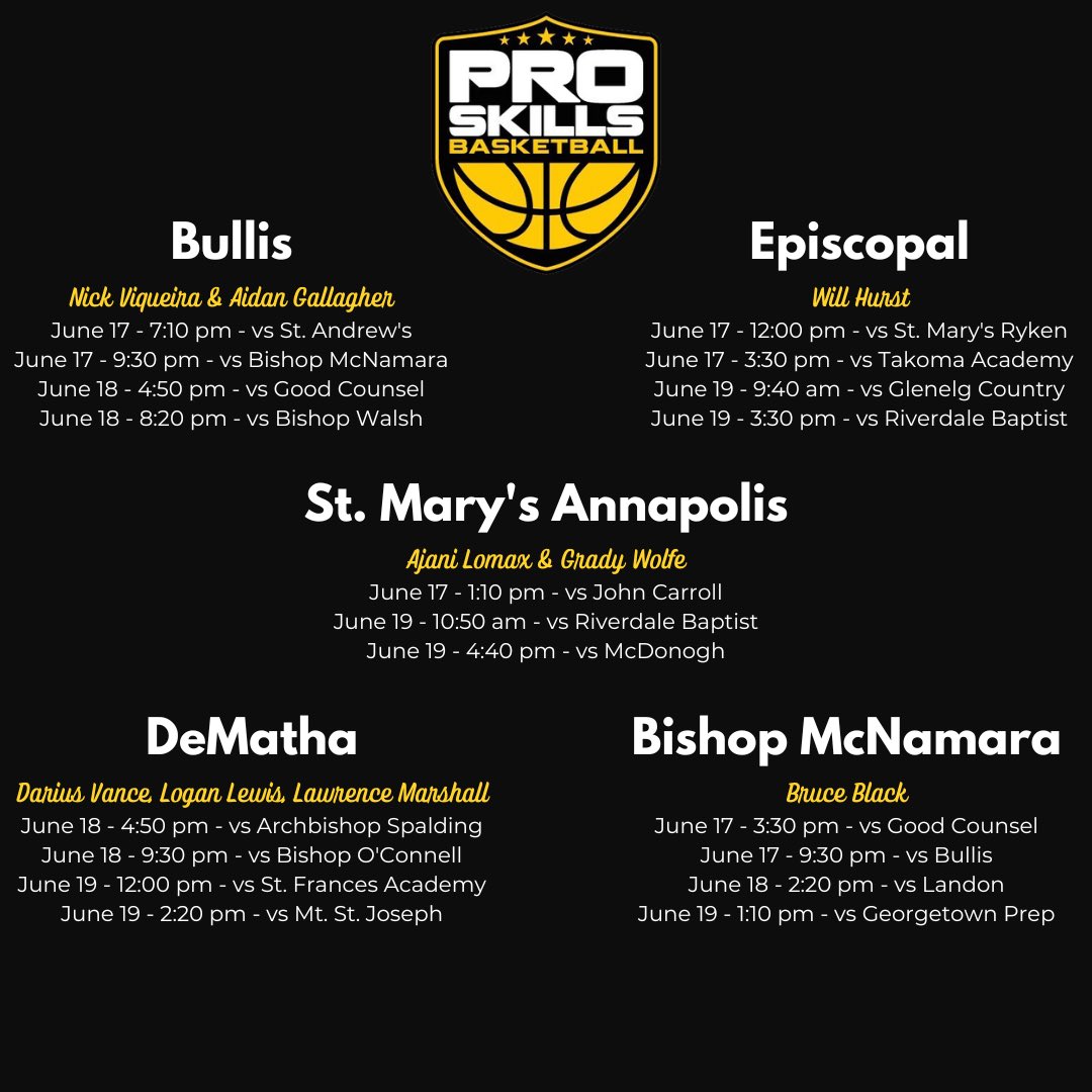 proskillsdc's tweet photo. Good luck to our 17u players representing at the @DMVLiveDeMatha event this weekend.  College coaches, reach out if you’d like further info. 

@BruceKelley1 
@ehscoachfitz 
@StM_bball 
@DeMathaHoops 
@McNamaraHoops https://t.co/ebnDiEWpQm