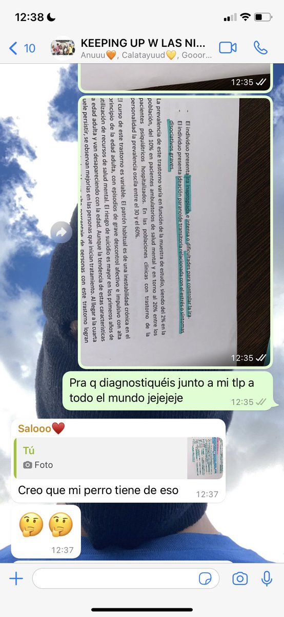 Yo estudiando psicología compartiéndolo con mis amigas 
Salome: