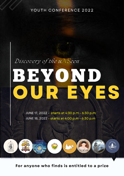Christendom2022's tweet photo. Do you see what I see? This is Beyond Our Eyes: Discovery of the uNSeen!!!

All grade 12 students of National University of Nazareth School brings you up to the greatest and most awaited Youth Conference of 2022.

#YouthConference2022
#BeyondOurEyes
#DiscoveryOfTheuNSeen https://t.co/oNMfFK58Qt