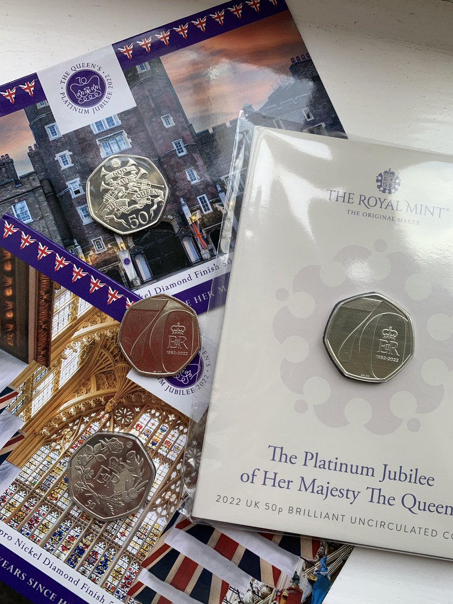 CoinsGoodwin's tweet photo. I’ve been building my collection of Platinum Jubilee coins. What others should I add? There is the Falklands 50p I have on pre-order from Pobjoy https://t.co/Hq1WlkVXyd