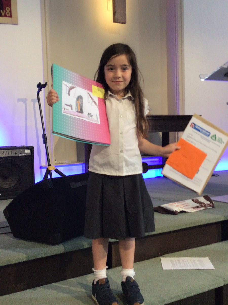 The children visited the Baptist Church for a special service celebrating their 200 Year Anniversary. Pupils in school created art work for the church which can be viewed on Saturday 18th June between 12 and 4. Pictured are our KS1 winners with their amazing art work and prizes.