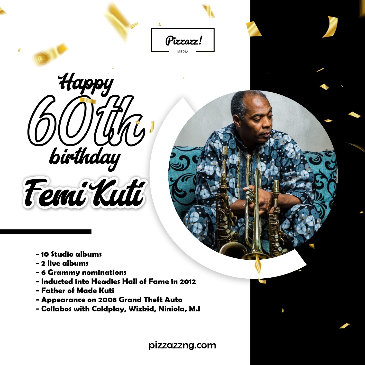 Happy 60th birthday to the legendary Femi Kuti Music royalty to the bone  