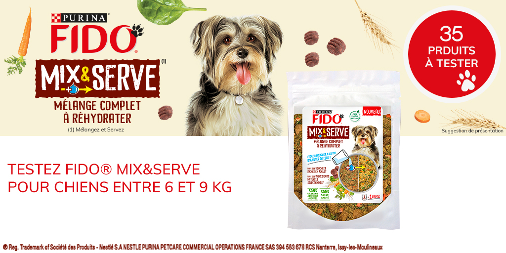 ConsoAnimo's tweet image. Inscrivez-vous dès à présent à notre tout nouveau test produit à l'affiche : l'alimentation FIDO® Mix&amp;amp;Serve pour petits chiens 🐶

consoanimo.com/test/fidor-mix…

#testproduit #consoanimo