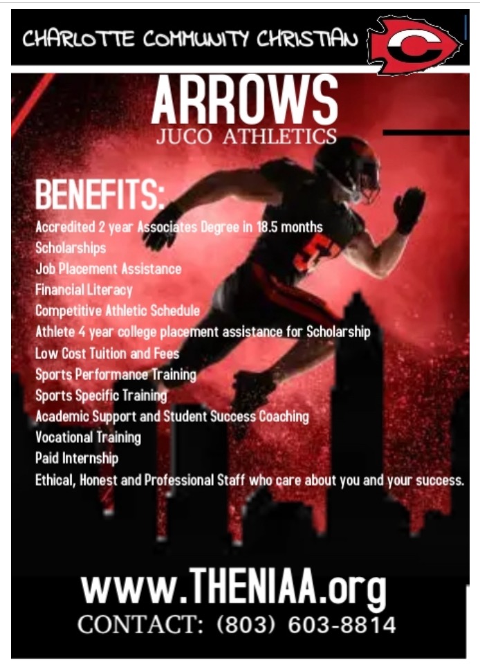 Good morning 
My name is Waycus Luckett defensive line coach here in Charlotte, NC for the new Charlotte Arrows juco program.
The Arrows in need of a qb, db, and lineman.
If anyone have a recruit who didn't get the offers looking for a 2nd Chance in getting a degree n playing bal