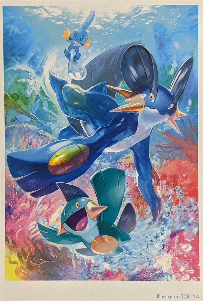 青い海、珊瑚礁、夏のバカンス ミズゴロウ、ヌマクロー、ラグラージ 