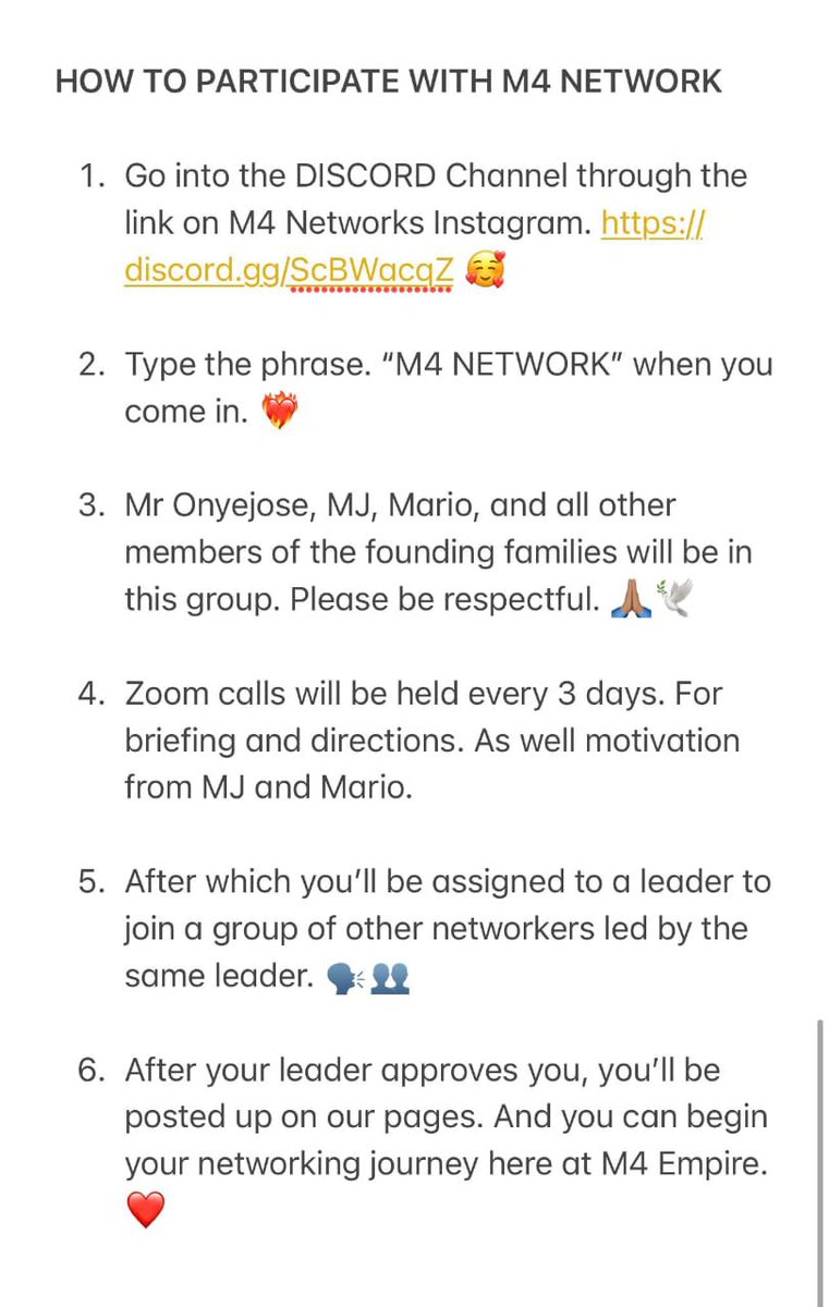 Expensivebyfrnd's tweet photo. These are the steps you need to take if you want to earn on @m4network1
Join the discord community https://t.co/pkcq1IAXOU and follow other steps ππ
#m4network https://t.co/MWrWzbmCtt