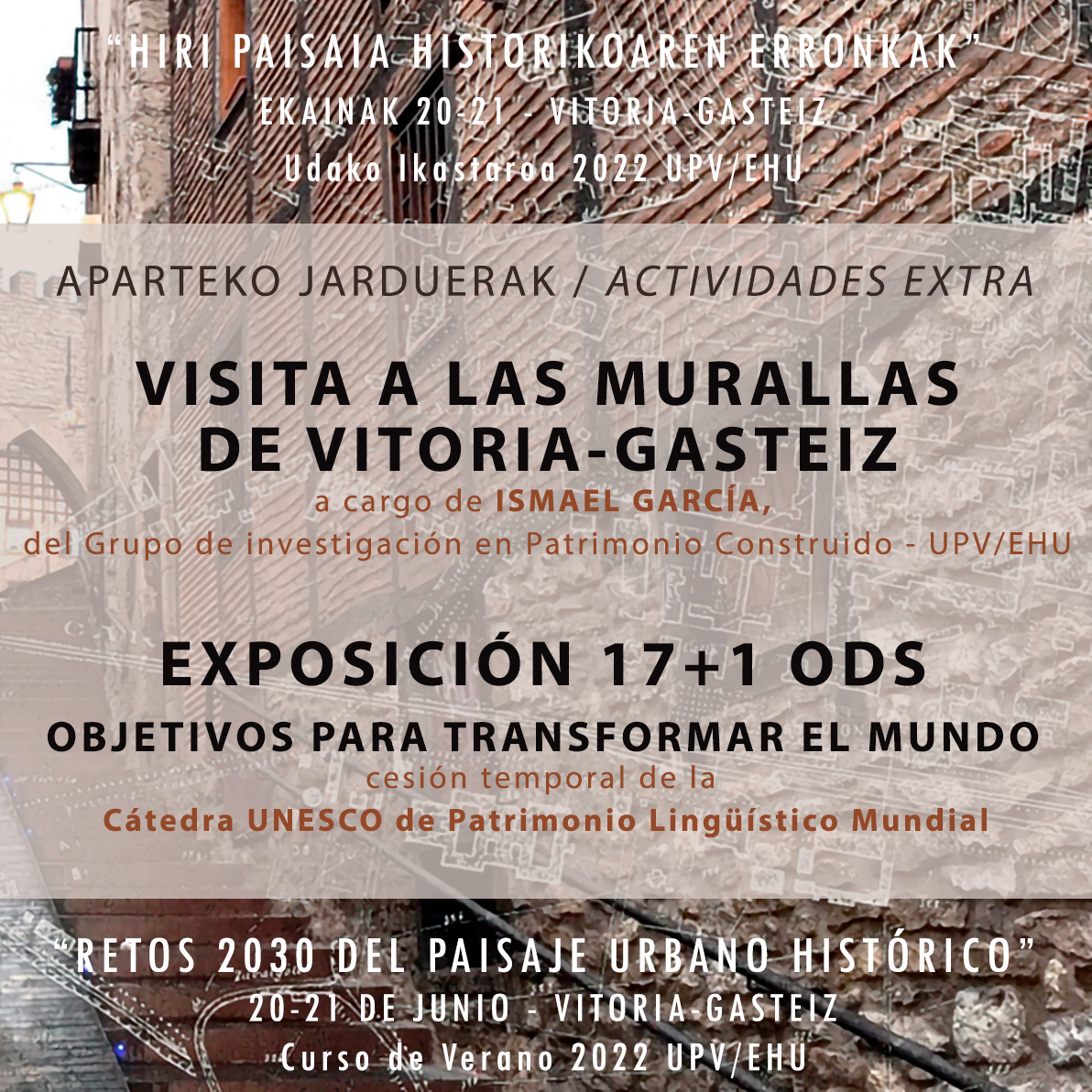 Durante el congreso “Retos 2030 del Paisaje Urbano Histórico” tendremos dos actividades extra (gratuitas para todas las personas matriculadas). Más información: uik.eus/es/curso/retos…
Aparteko jarduerak kongresuan. Izena eman: uik.eus/eu/jarduera/re…
#Agenda2030