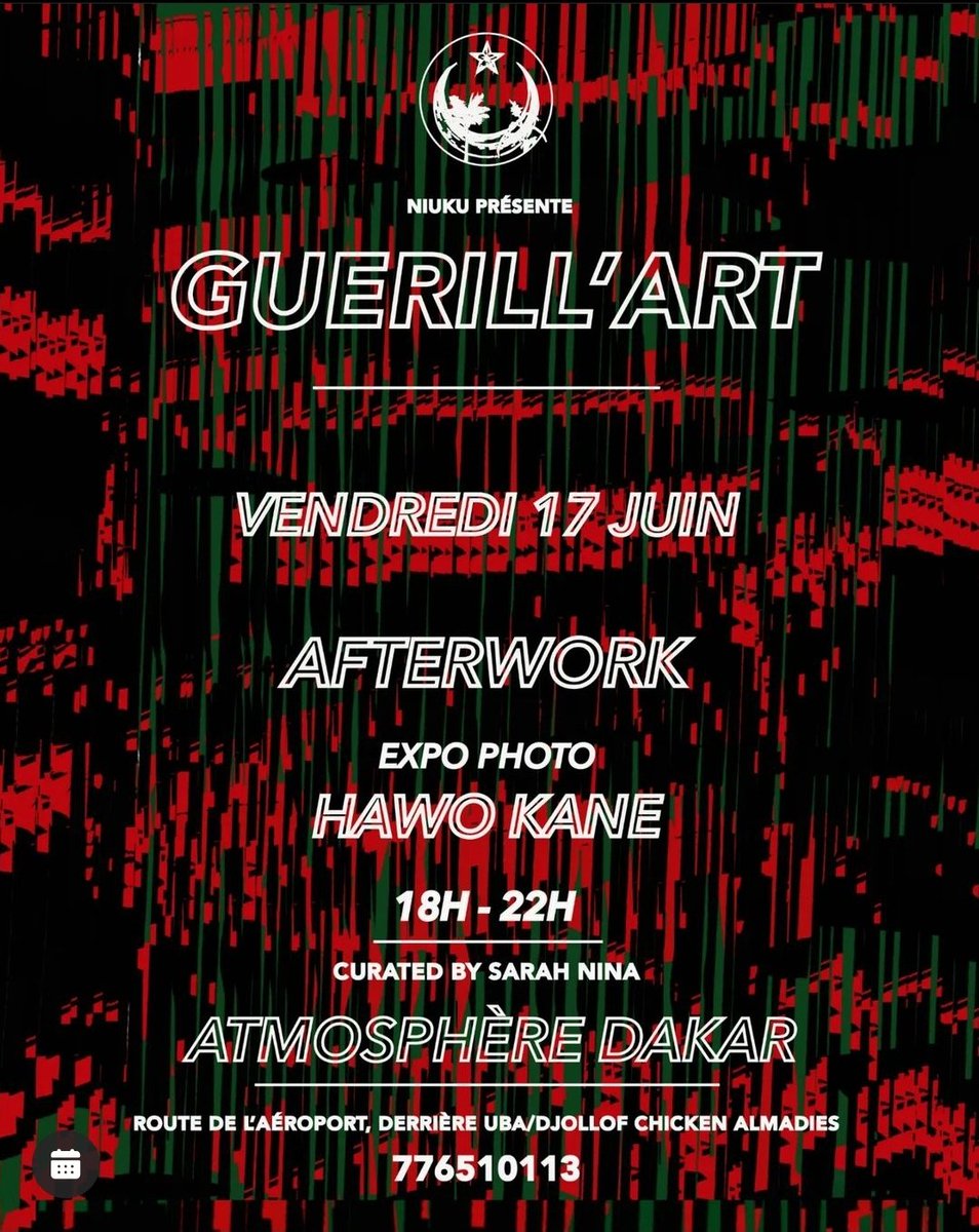 Venez vous immerger dans l'univers imaginé par <a href="/Niukud/">Niuku Djawal</a>
Guerill'art /OPENING / 1st day.
Come visit! 
#dakar #senegal #kebetu #art #fashionfriday #niukud #exhibition
