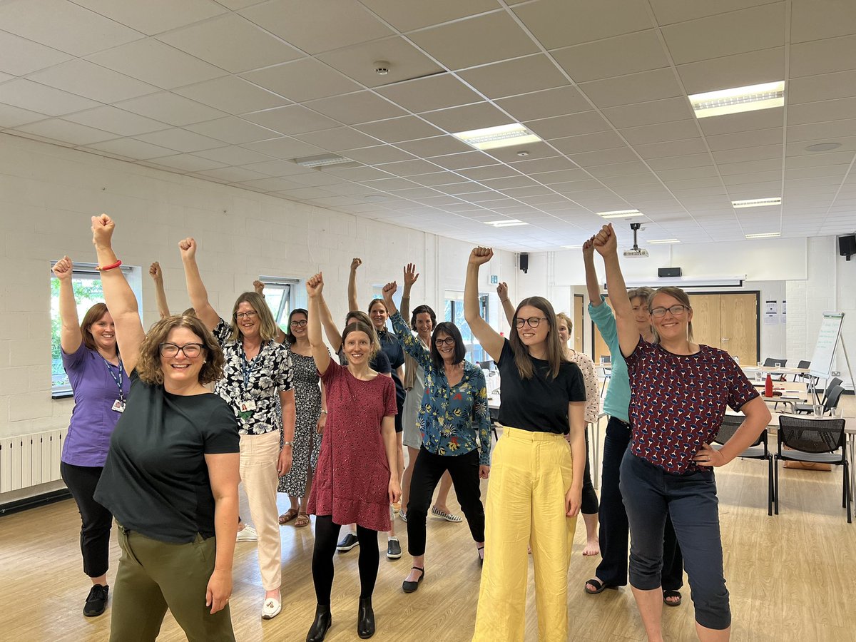physioSam1's tweet photo. Movement is good for the soul, well being session @oxfordhealthAHP @OxfordHealthNHS @angelaconlan #SLT #teambuilding #teamAHP https://t.co/3SESekJzMD