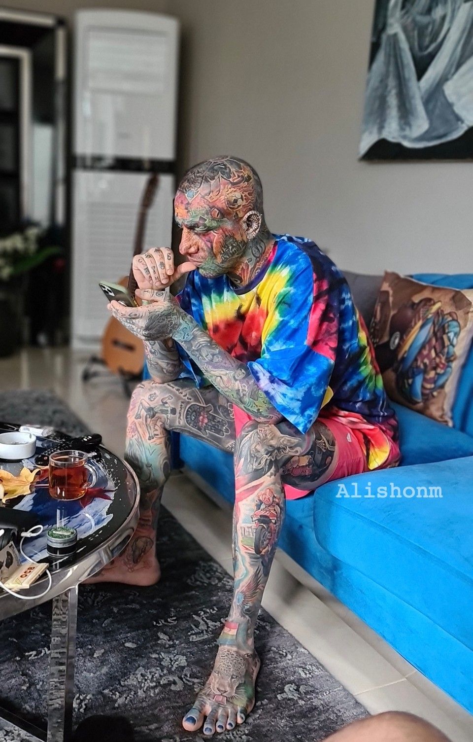 Amir tataloo  Bearded skull tattoo Shopping photography Face tattoos