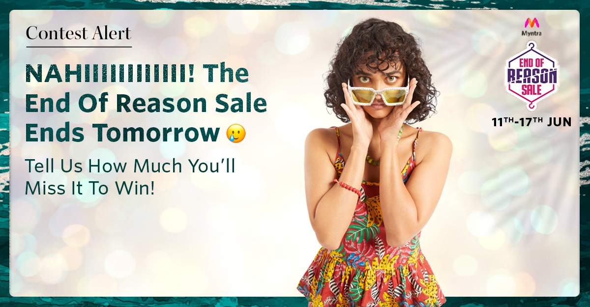 myntra's tweet photo. Sing a song, write a poem, dance a little, write us a love-letter, or do anything you like to tell us how much you'll miss #MyntraEORS. 2 winners get Myntra Gift Vouchers of Rs. 10K each
Use #MyntraMakesMeHappy #EORSEndsTomorrow
+ follow @myntra to qualify.
#Contest #contestalert https://t.co/LB5r2t8wjx