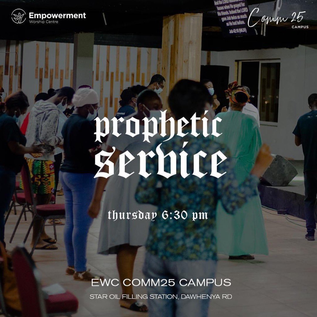 ewccomm25campus's tweet photo. Don’t quench the fire, come let’s fuel it through spirit-filled worship, Strong Prophetic, and warfare as we set ourselves ready for Stand In The Gap!!!

See you at 6:30pm
———
#thebestisyettocome #itsashift #propheticservice #thepowerofgod #empowermentworshipcentre  #prayer https://t.co/NKlCYybV5H