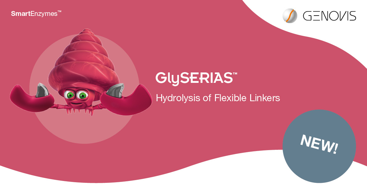 Say hello to GlySERIAS™, the latest addition to the SmartEnzymes™ family!

GlySERIAS is a unique enzyme that digests flexible glycine-rich fusion protein linkers such as the popular GS and G linkers!

genovis.com/products/glyse… 

#genovis #smartenzymes #productlaunch #glyserias