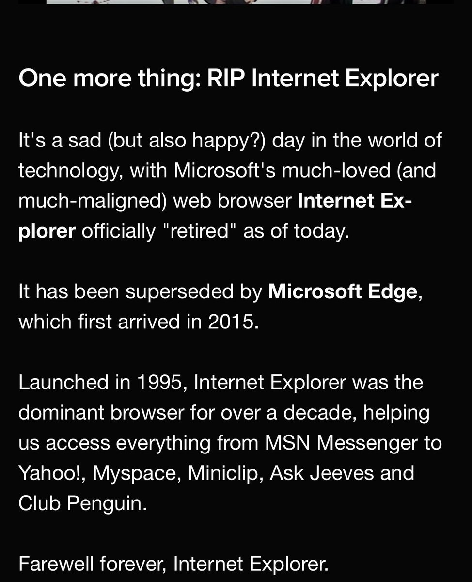 We say goodbye and thanks to Microsoft IE