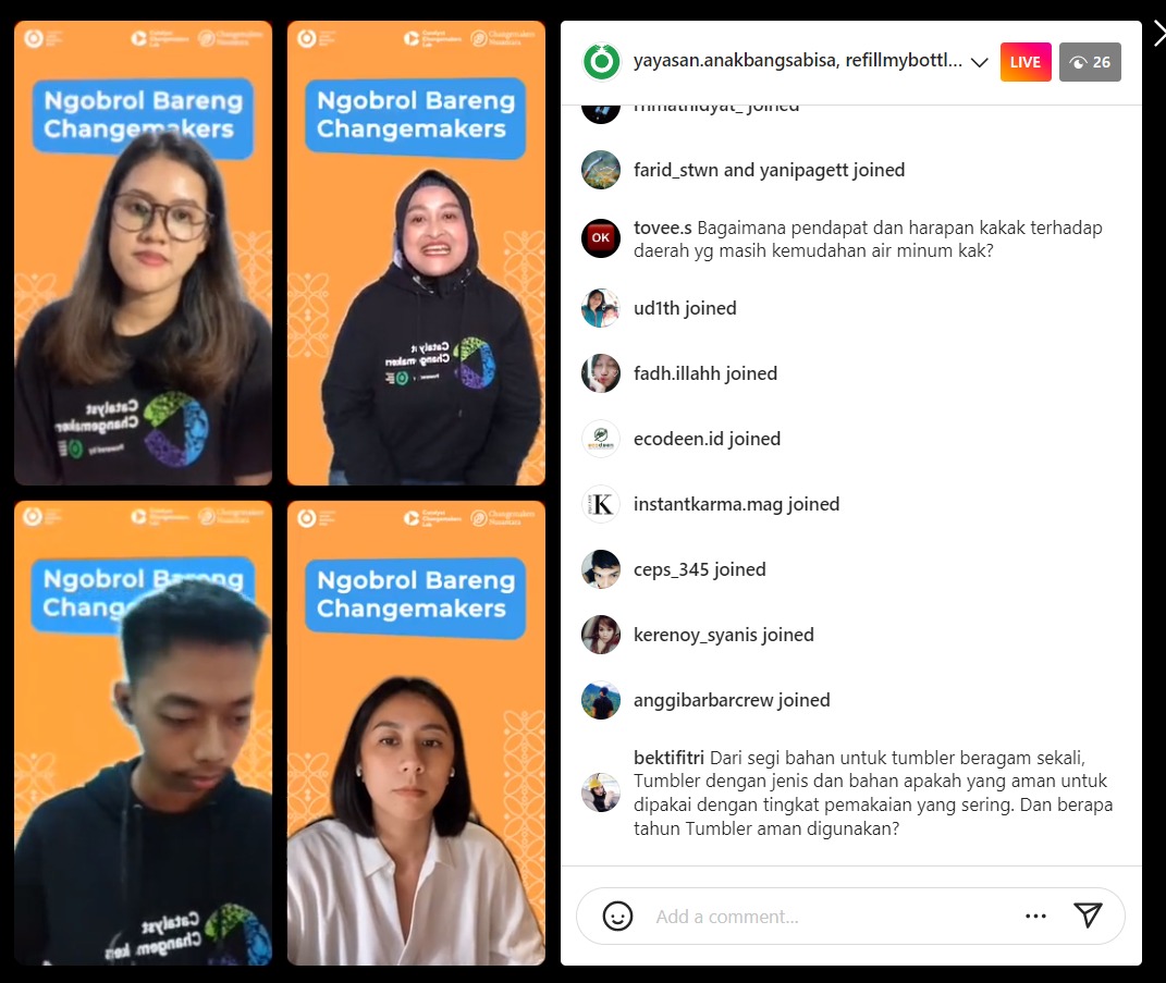 Happening NOW! Live instagram with Yayasan Anak Bangsa Bisa <a href="/gojekindonesia/">Gojek Indonesia</a>, <a href="/nazavafilter/">Filter Air Nazava</a>, <a href="/NazavaWater/">Nazava Water Filters</a> <a href="/TheWaterCoin/">WaterCoin</a> and <a href="/RefillMyBottle/">Refill My Bottle</a> Let's discuss how we can join forces to reduce the plastic waste due to lack of access to safe water!
#joinforces #reduceplastic