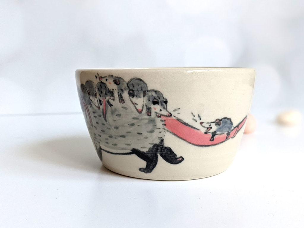 _kness's tweet photo. Opossum mom bowl https://t.co/aqrJv4Qj32