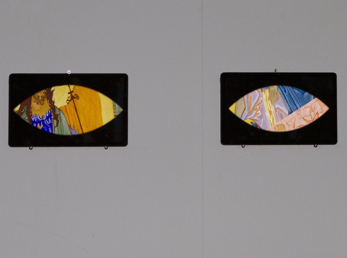 A part of my videoinstallation "The Silence of Sini" which premiered in February 2022 at Huuto Gallery in Helsinki. Animations of icons. #videoinstallation #huutogallery