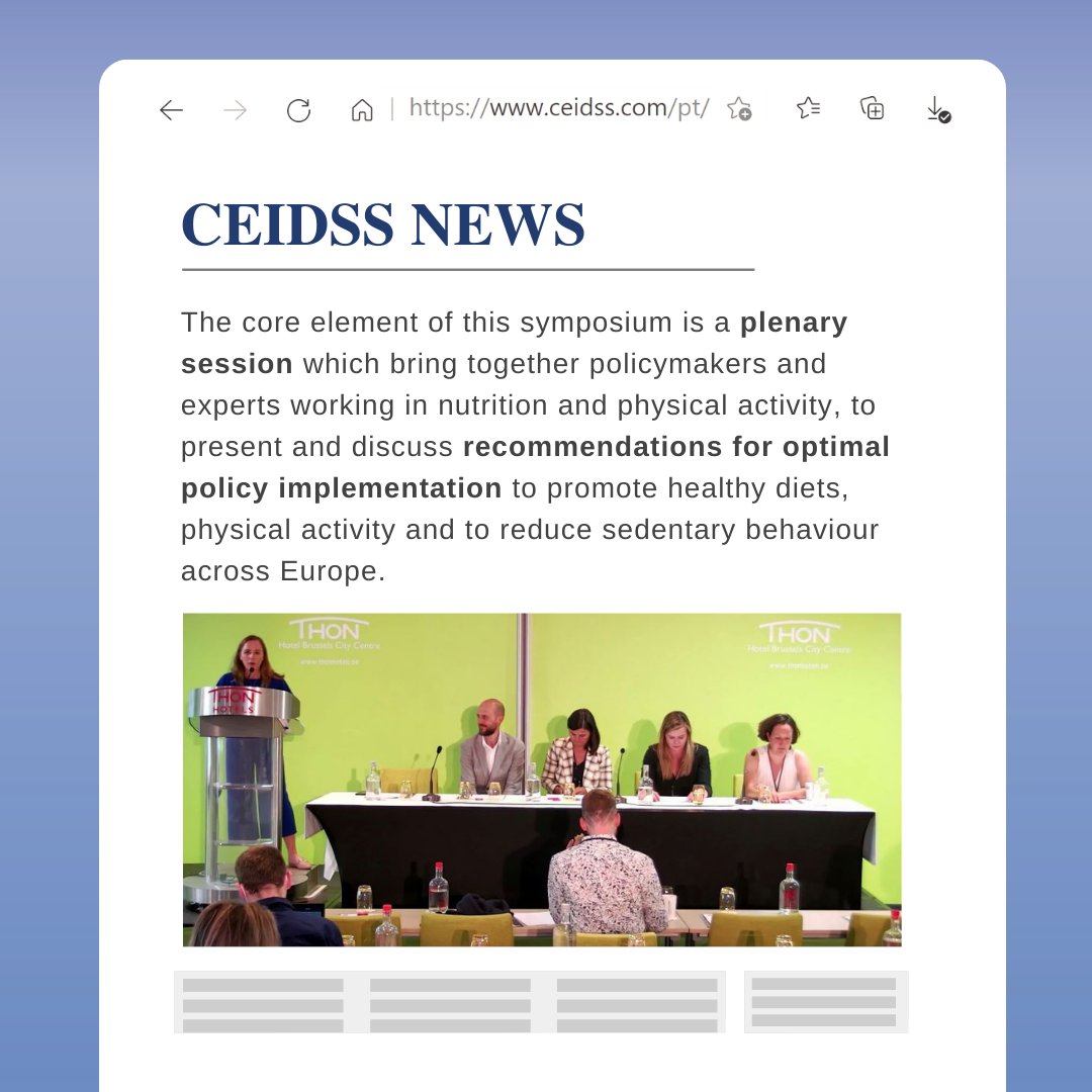 ceidss's tweet photo. The joint Symposium of European projects @STOPobesityEU, Best-ReMaP, @EU_COCREATE  and @PEN_EU1, entitled “Future directions for nutrition and physical activity policies to prevent NCDs across Europe”, is taking place between 14 and 16 June in Brussels 🗣 #NCDPrevention22 https://t.co/dxQMGhNxu3