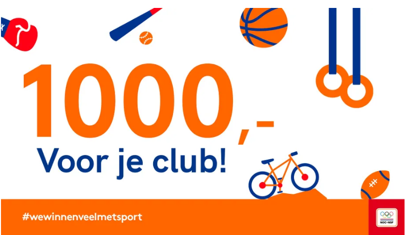 𝗡𝗶𝗲𝘂𝘄𝗲 𝘀𝘂𝗯𝘀𝗶𝗱𝗶𝗲𝗿𝗼𝗻𝗱𝗲: €𝟭.𝟬𝟬𝟬 𝘃𝗼𝗼𝗿 𝗱𝗲 𝘀𝗽𝗼𝗿𝘁𝗰𝗹𝘂𝗯 💶⚽
Wil je ook €1.000 voor jouw sportclub ontvangen? NOC*NSF biedt (weer) een unieke mogelijkheid voor 500 sportclubs om €1.000,- subsidie aan te vragen 👉🏻 montferland.info/1000eurovoorde…